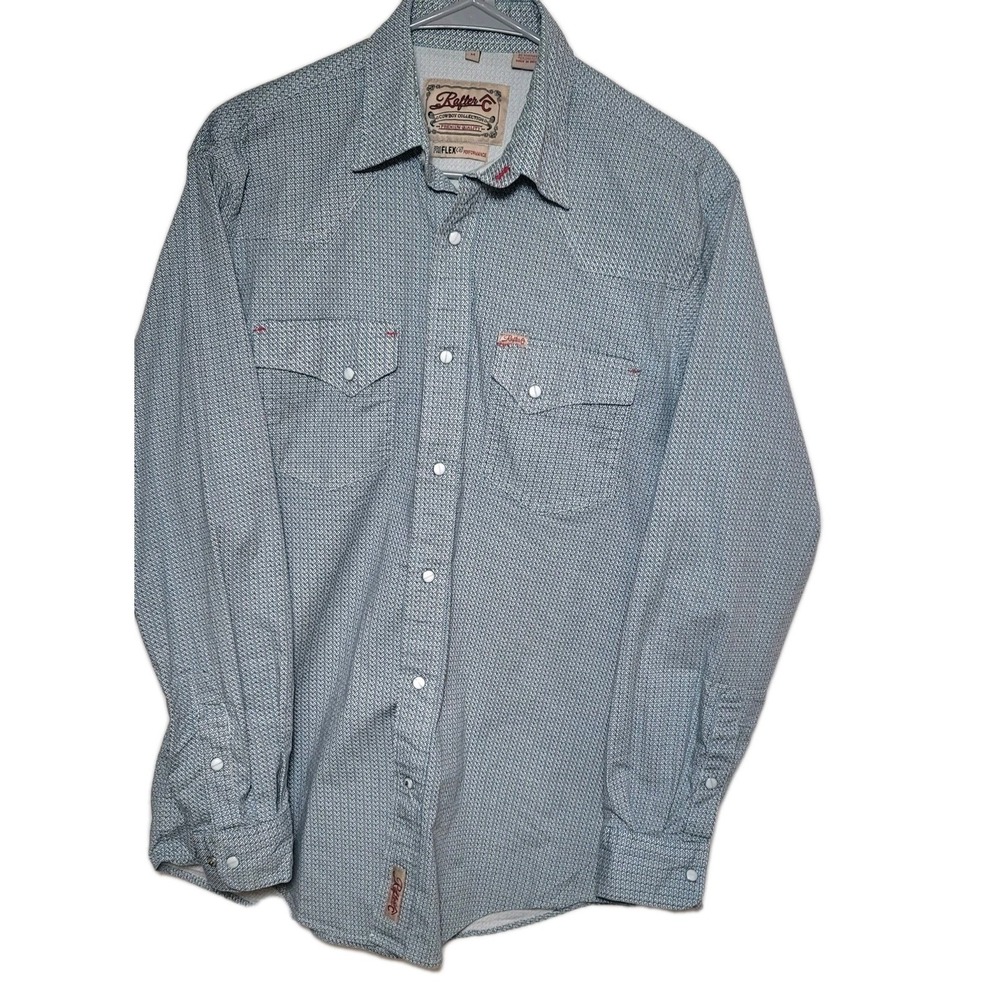 Rafter‎ C Pro Flex 45 Mens Medium Western Shirt Pearl Snap Long Sleeve M Country